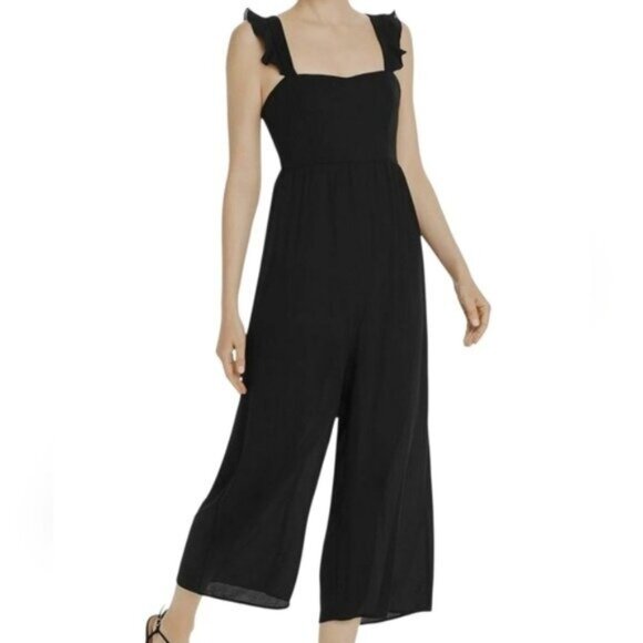 Show Me Your MuMu Black Wide-Leg Cropped Jumpsuit Size Small - Picture 1 of 7